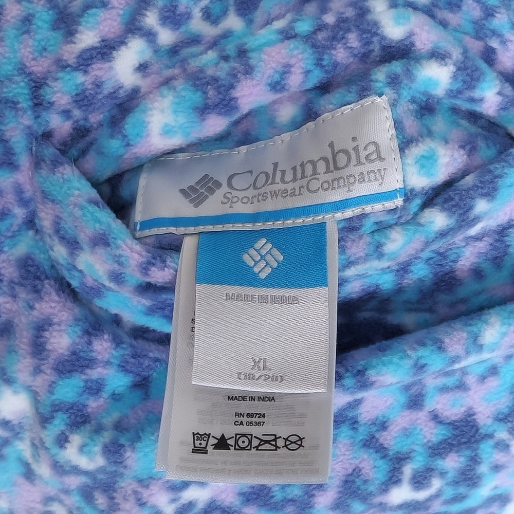 Columbia Reversible Puffer Vest w/Pockets Lavender Purple Blue Fleece Quilted XL - Picture 8 of 10